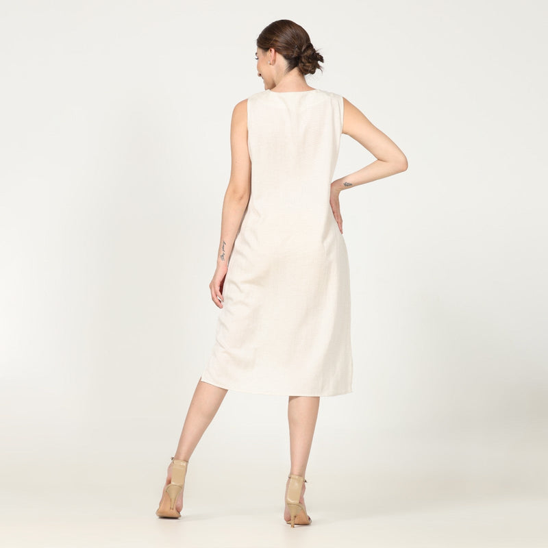 Jackie Set of 2 - Overlay & Dress - Olive & Ecru