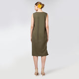 Jackie Set of 2 - Overlay & Dress - Blue & Olive