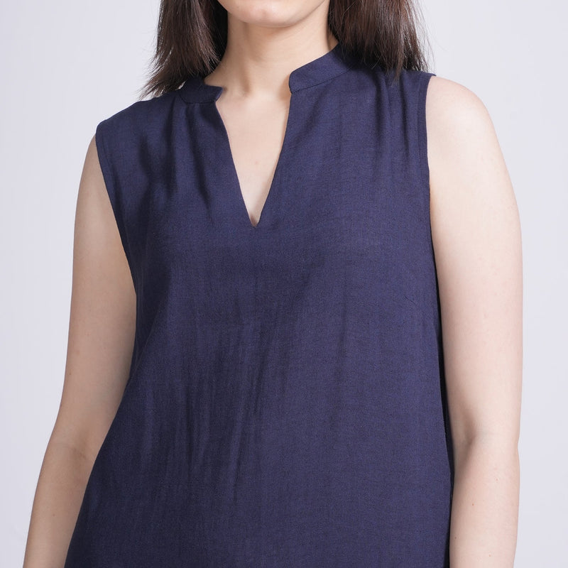 Evie A-Line Dress - Navy