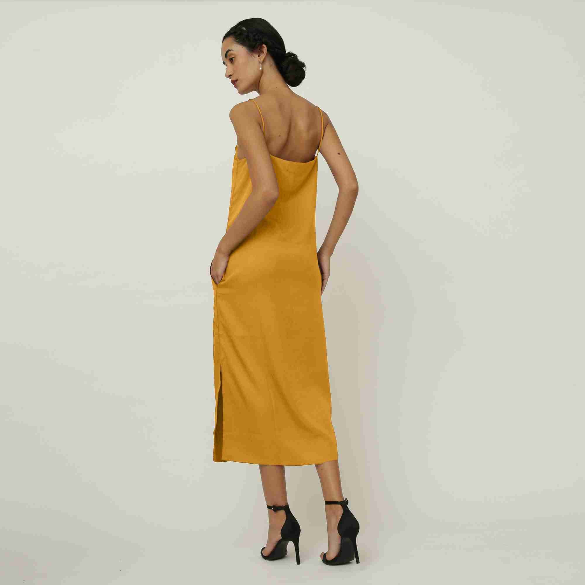 Slip Dress > Mustard