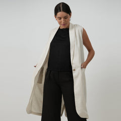Ava Vest Jacket - Textured White