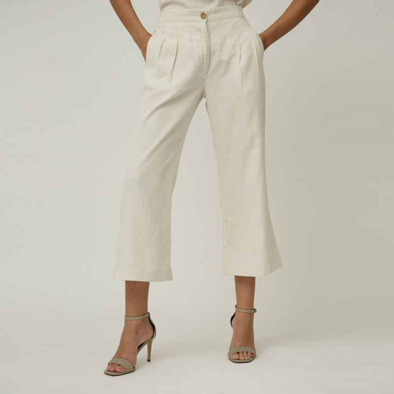 Barrel Leg Pants - Ecru