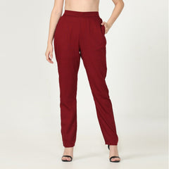 Poised Pants - Maroon