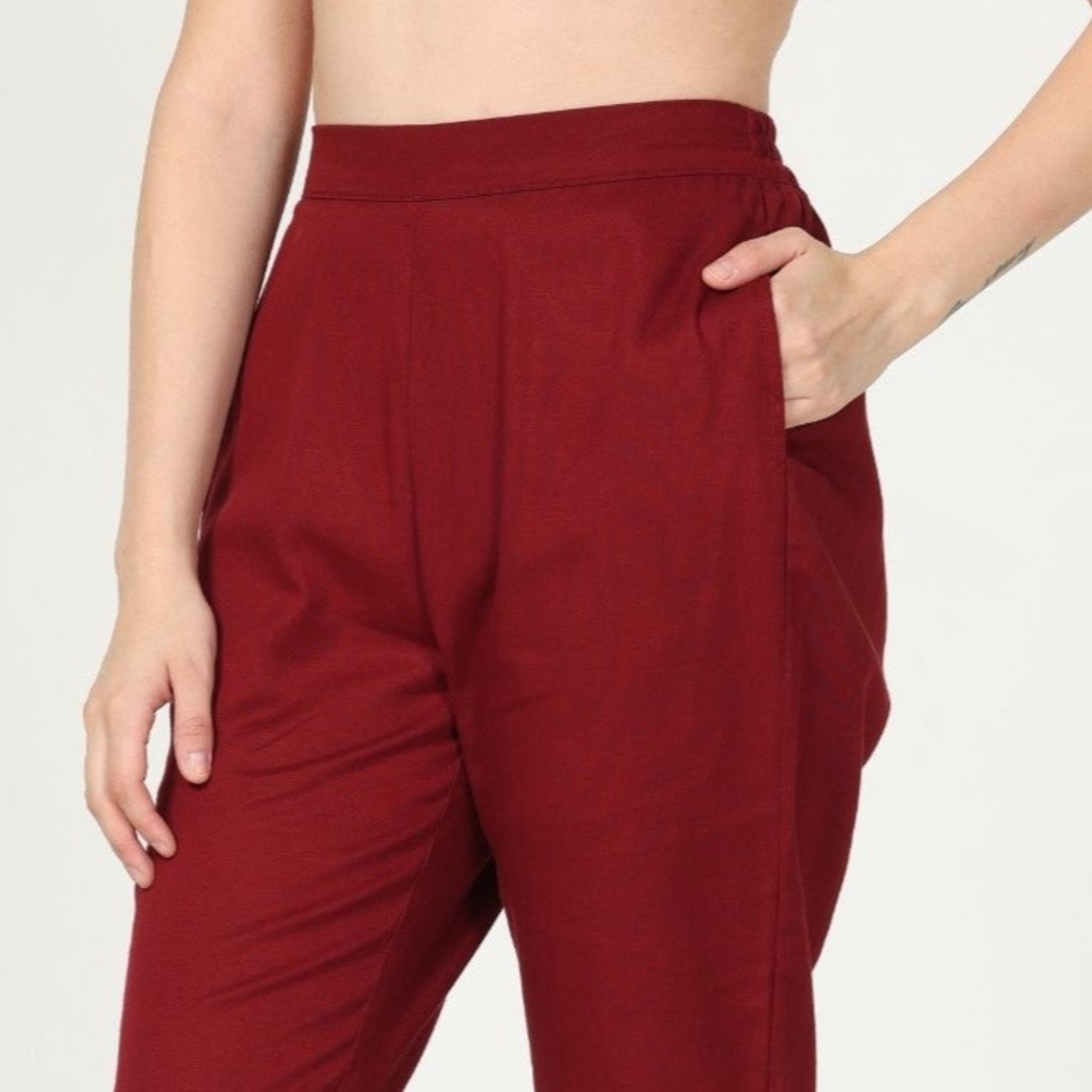 Poised Pants - Maroon