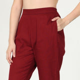 Poised Pants - Maroon