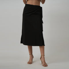 Sara Wrap Skirt Set of 2 - Slip Top & Wrap Skirt - Black & White