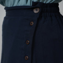 Bridget Box Pleated Midi Skirt - Navy Blue
