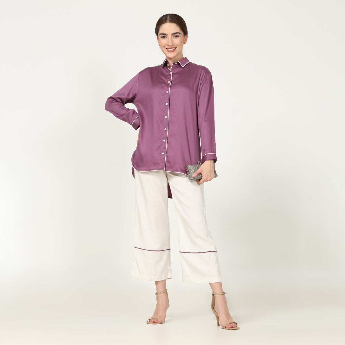 Ibiza Set Of 2 - Royal Purple & Ecru With Contrast Edging - Limited Edition