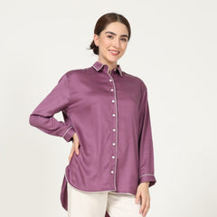 Jessica Shirt - Royal Purple With Contrast Edging - Limited Edition