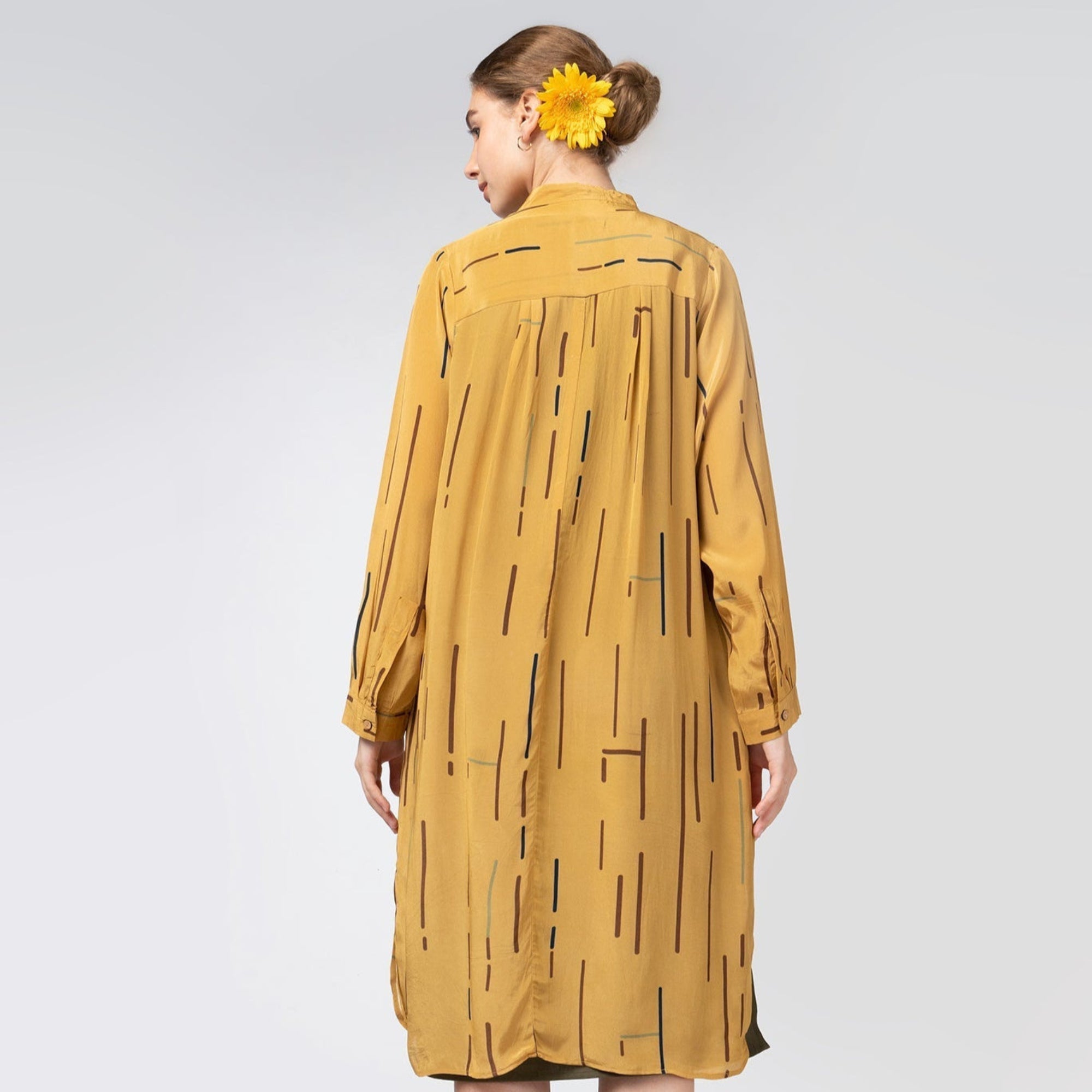 Long Shirt - Mustard Cedar Print - Limited Edition