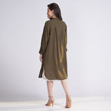 Jackie Set of 2 - Overlay & Dress - Olive & Ecru