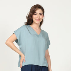 Aurora Top - Pastel Blue