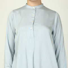 Pleated Tunic - Ice Water Blue