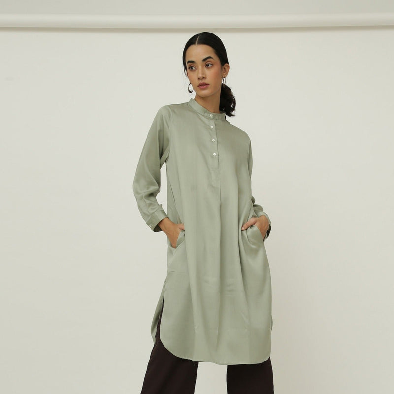 Pleated Tunic - Sage Green