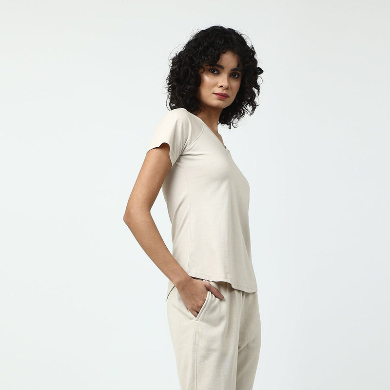 Raglan Sleeve Tee - Oatmeal