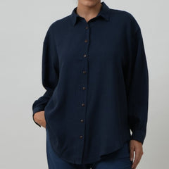 The Larger-Than-Life Summer Shirt - Navy Blue