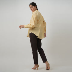 Larger-Than-Life Summer Set of 2 - Oversized Shirt & Pants - Sunshine Yellow & Coffee Brown
