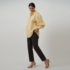The Larger-Than-Life Summer Shirt - Sunshine Yellow With White Stripes