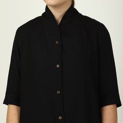 Dakota Long Shirt Jacket - Black