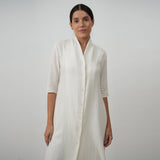 Dakota Long Shirt Jacket - Soft Textured White