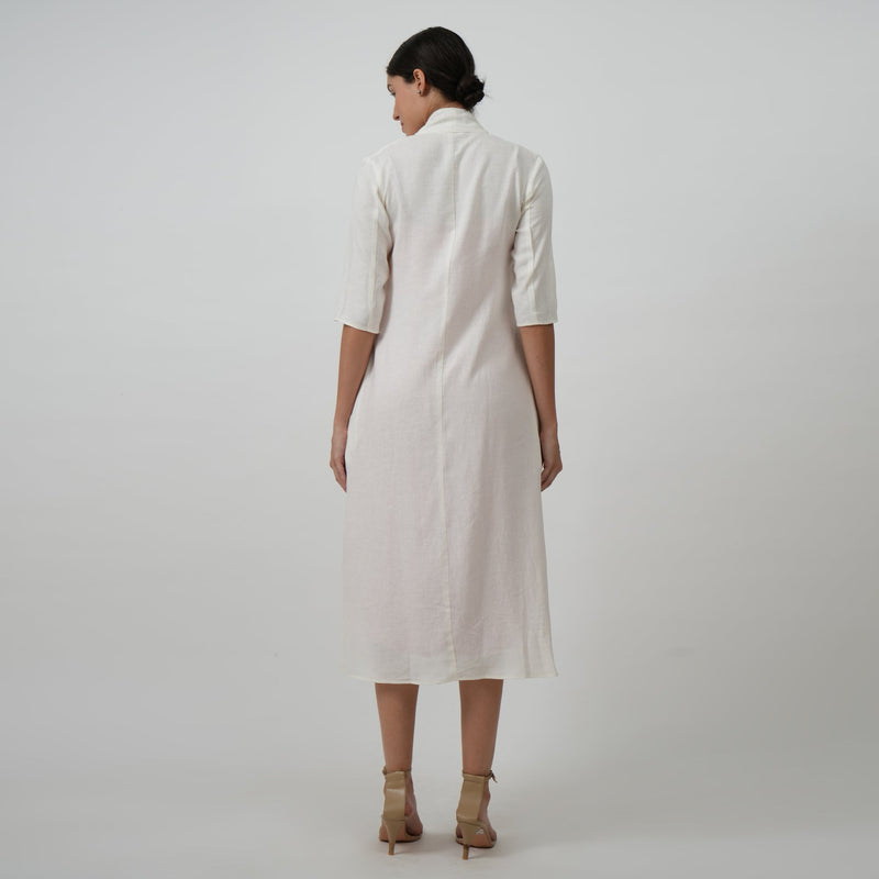 Dakota Long Shirt Jacket - Soft Textured White