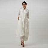 Dakota Co-ord Set - Long Shirt & Pants - Textured White