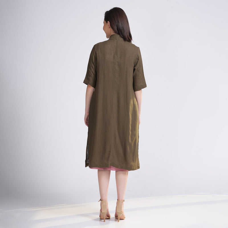 Dakota Long Shirt Jacket - Olive