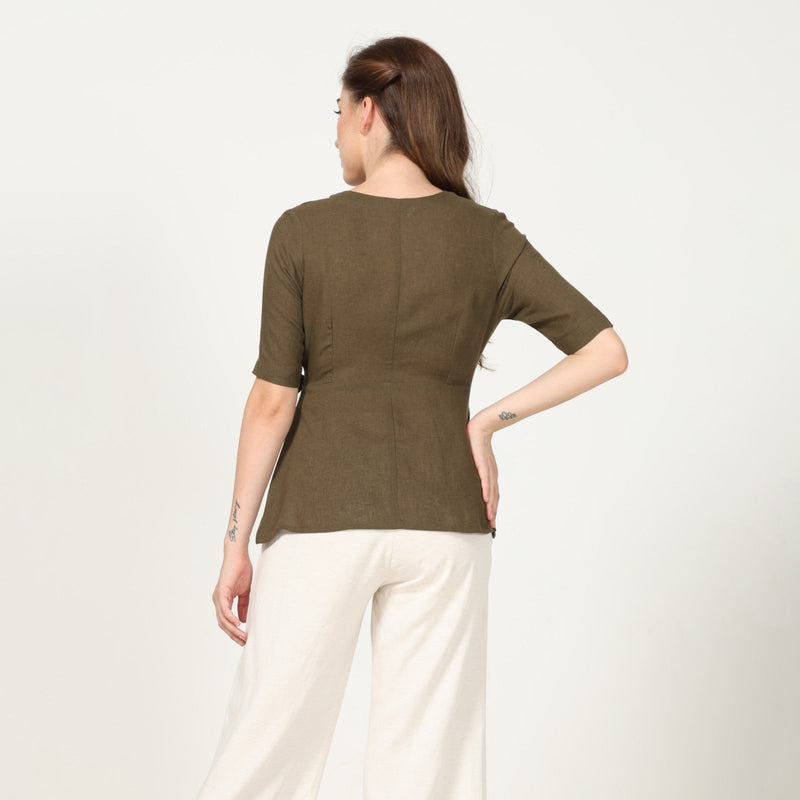 Evelyn Set of 2 - Olive Green & Ecru