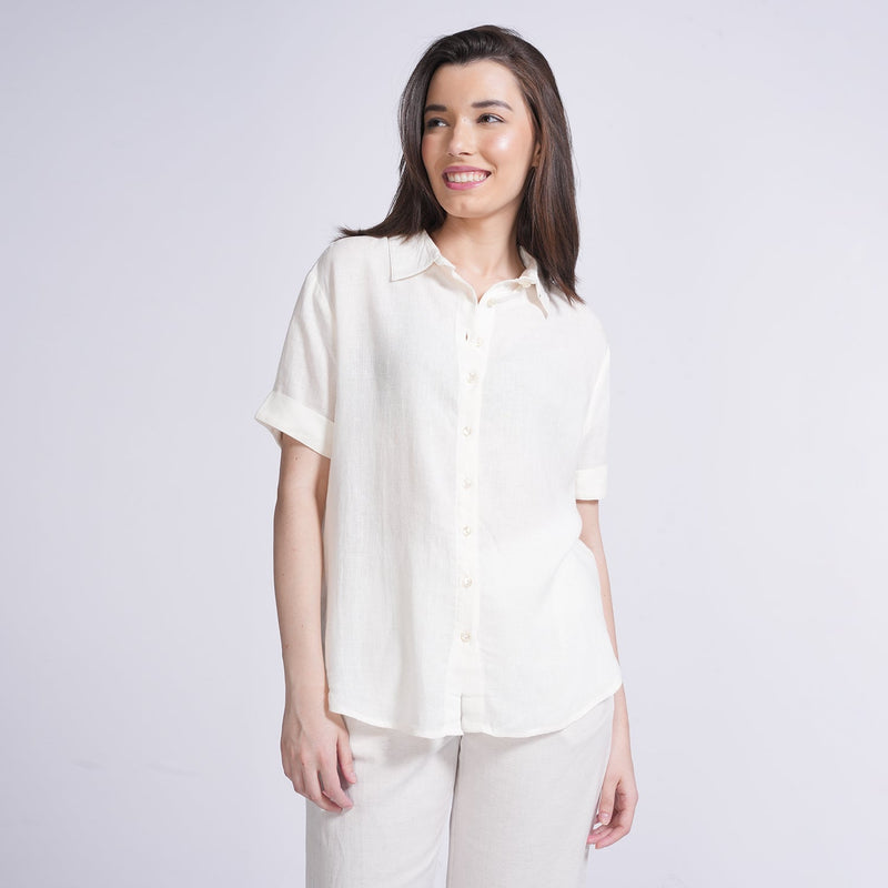 Noir Set of 3 - Shirt, Slip Top & Pants - Ecru