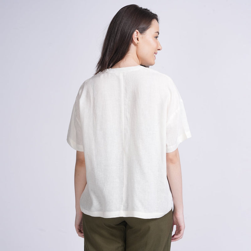 Ella Drop Shoulder Shirt - Ecru