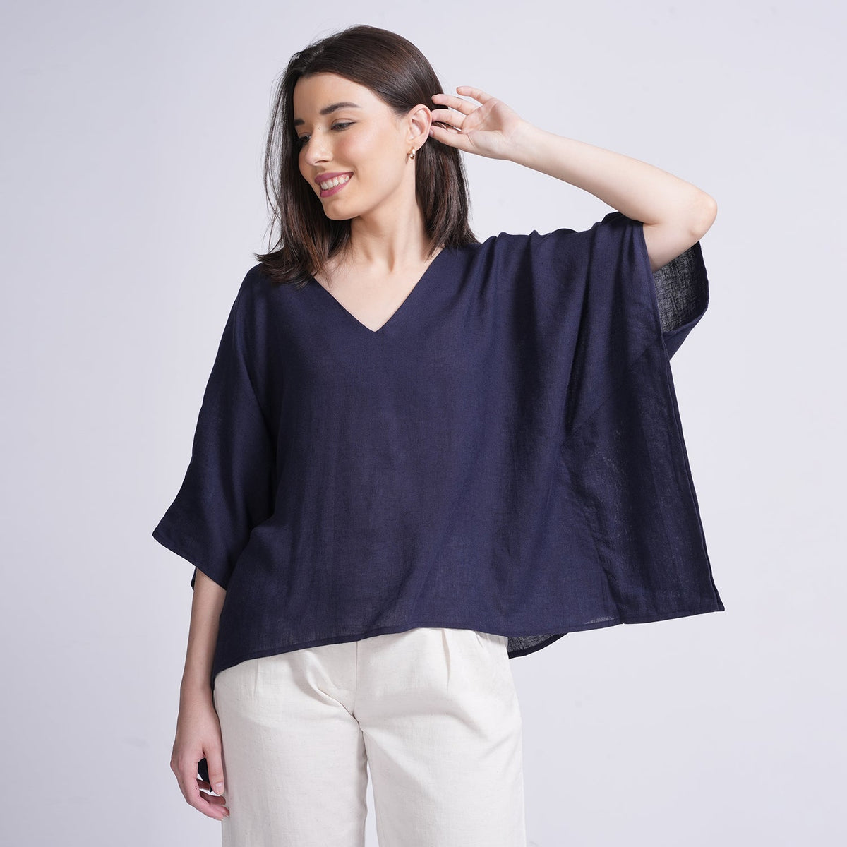 Kaftan Top - Navy