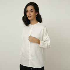 Uncollared Shirt - White