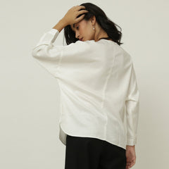 Uncollared Shirt - White