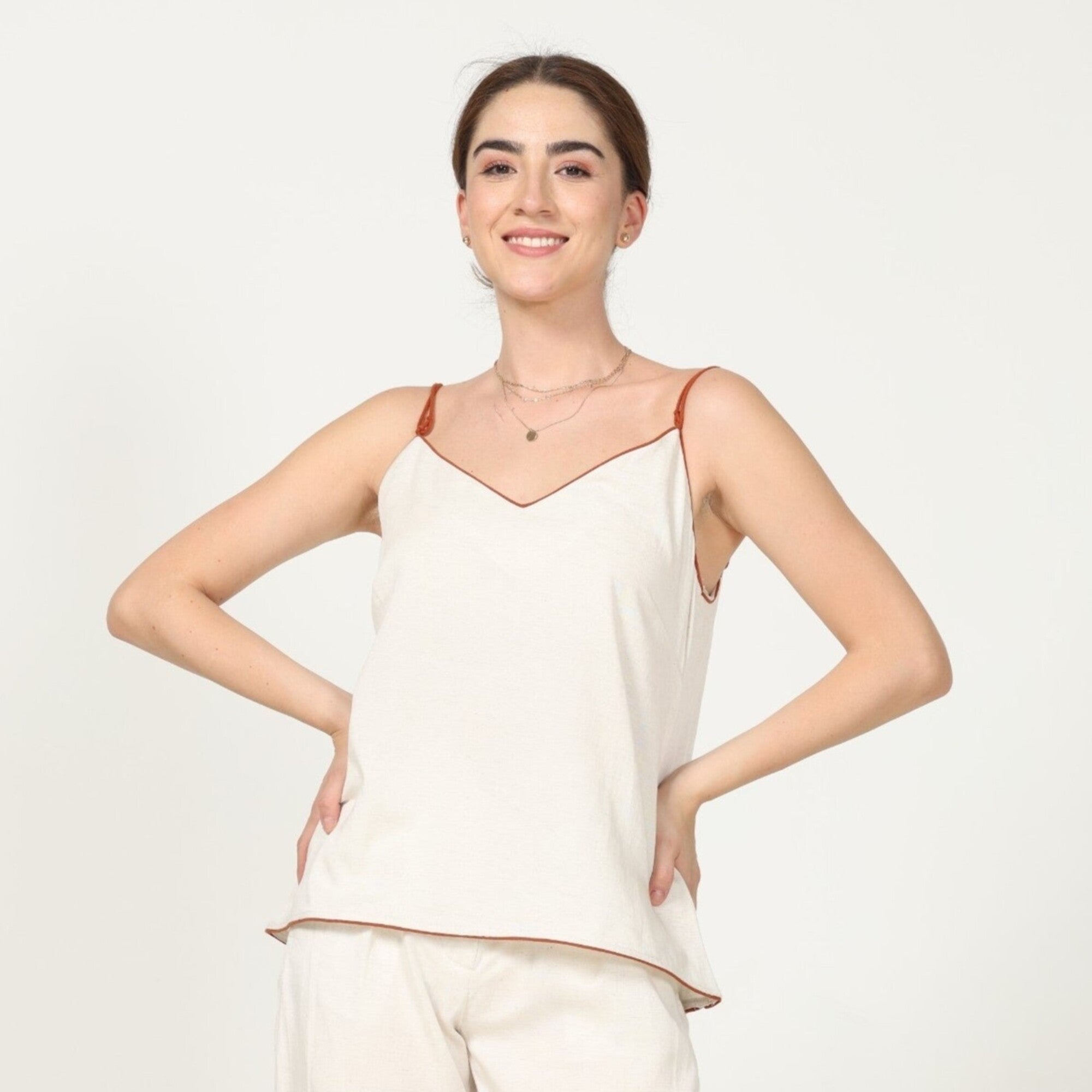 Oh Slip Top - Off-White With Contrast Edging - Limited Edition
