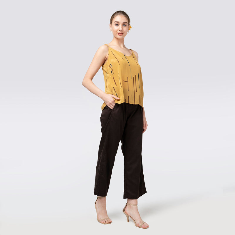 Oh Slip Top - Mustard Cedar Print - Limited Edition