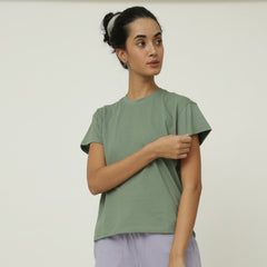 Round Neck T-Shirt - Sage green