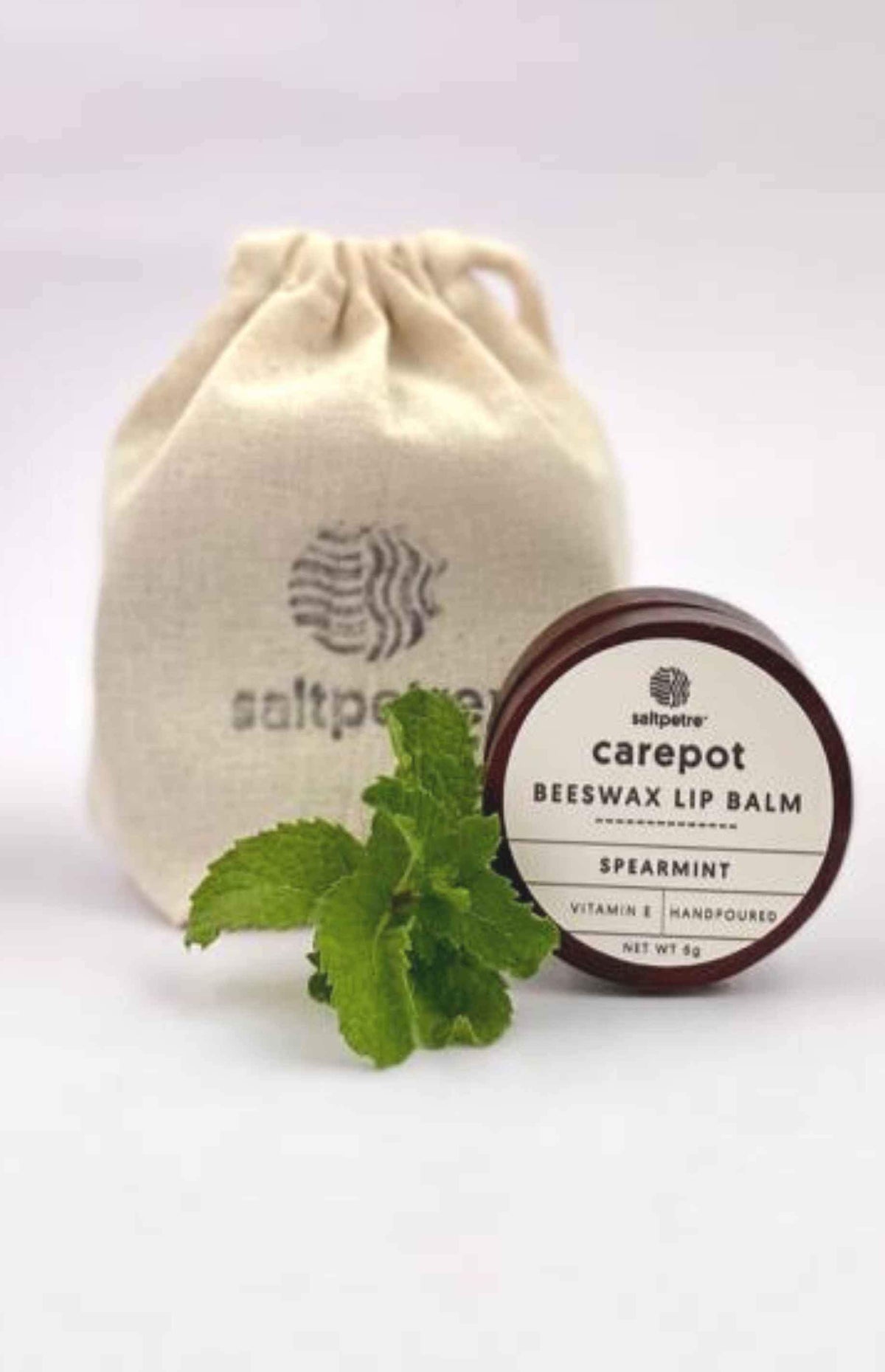 Saltpetre spearmint flavoured lip balm, lipcare, skincare balms, natural plant extracts, handmade skincare gift set