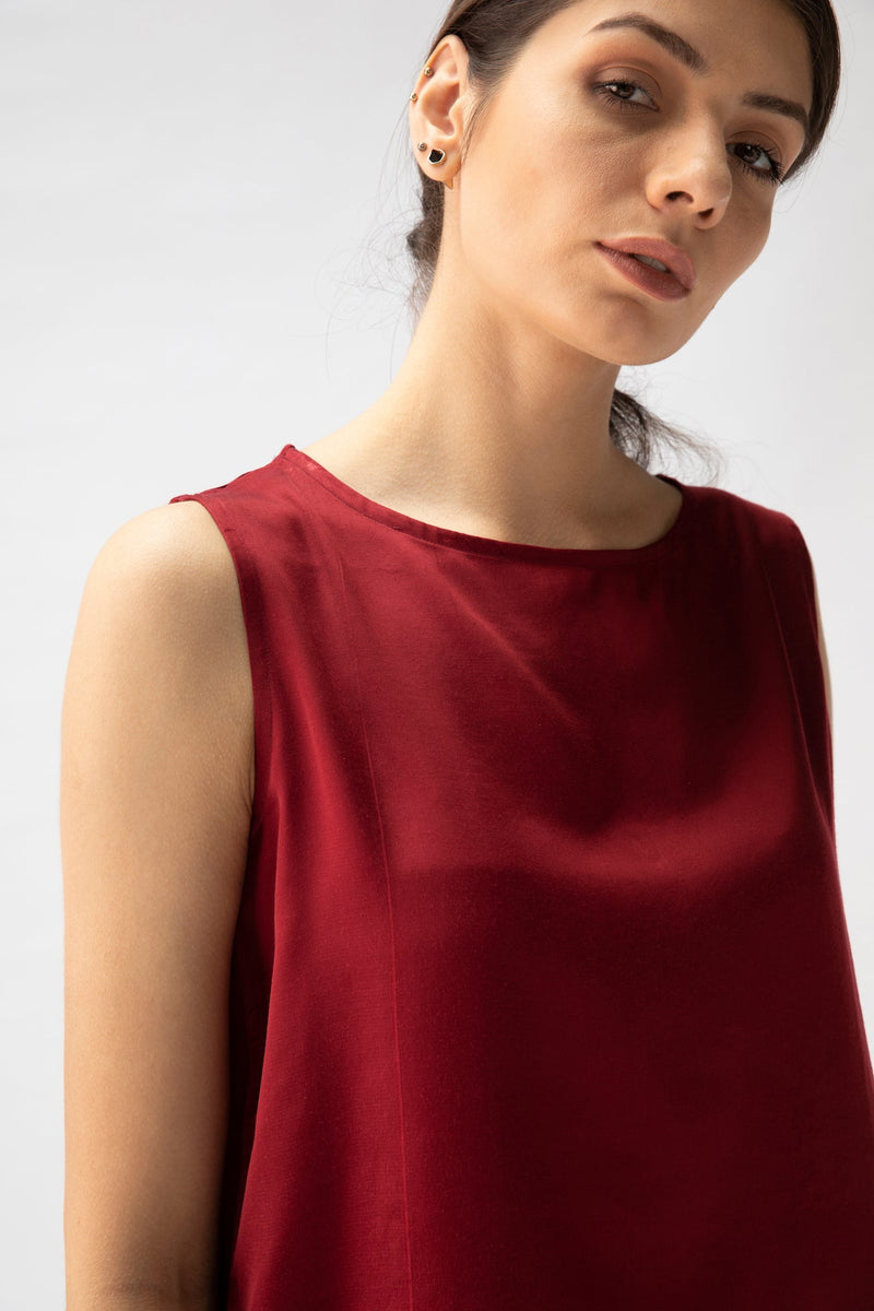 Shell Top - Maroon