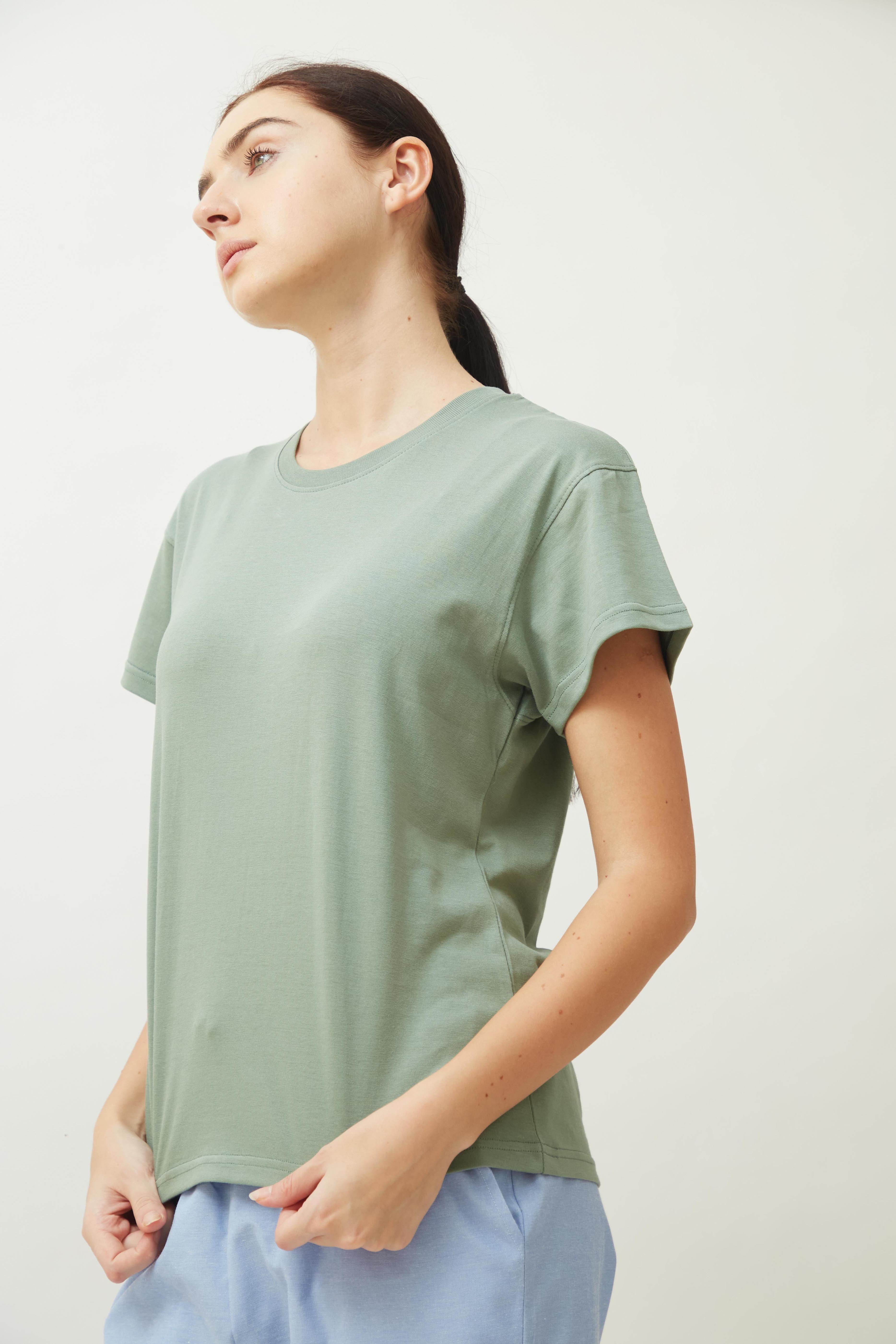 Round Neck T-Shirt > Sage Green