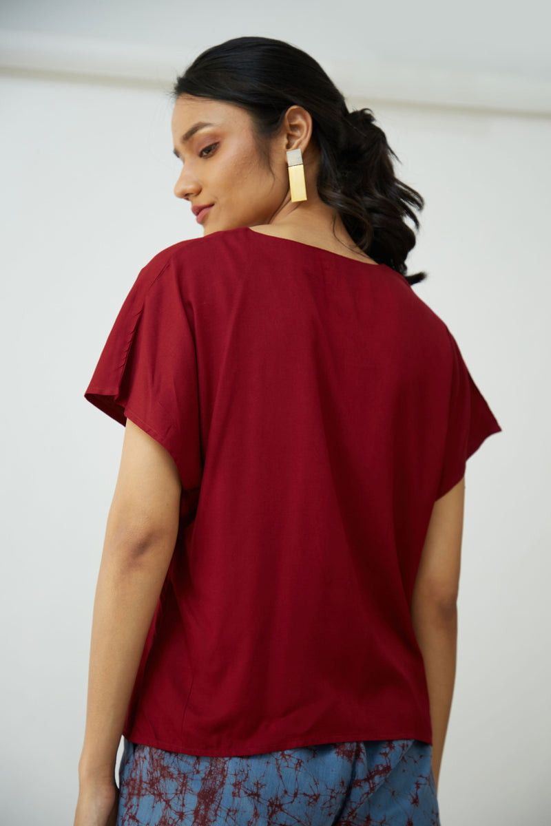 Aurora Top - Maroon